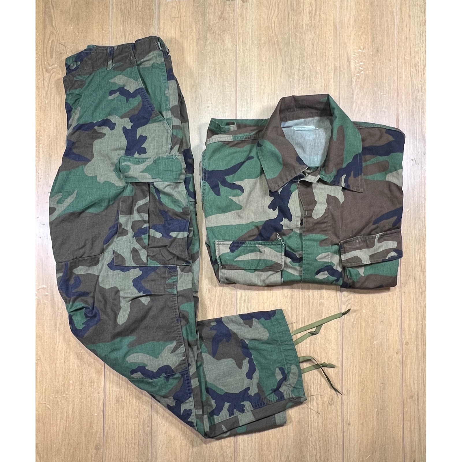 Vintage Us Military Woodland Camo Bdu Set Medium Regular Jacket & Pants 1981